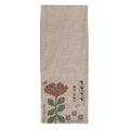 Cotton Slub Table Runner with Embroidered Flowers