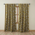 Velvet Botanical Embroidered Cotton Curtain Set