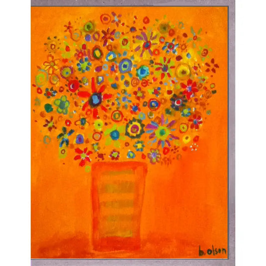 Orange Vase Greeting Card