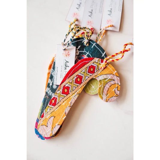Kantha Candy Cane Ornament