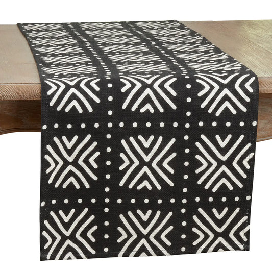 Geometric Mudcloth Runner