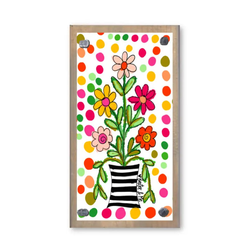Happy Dot Floral Driftwood Happy Block