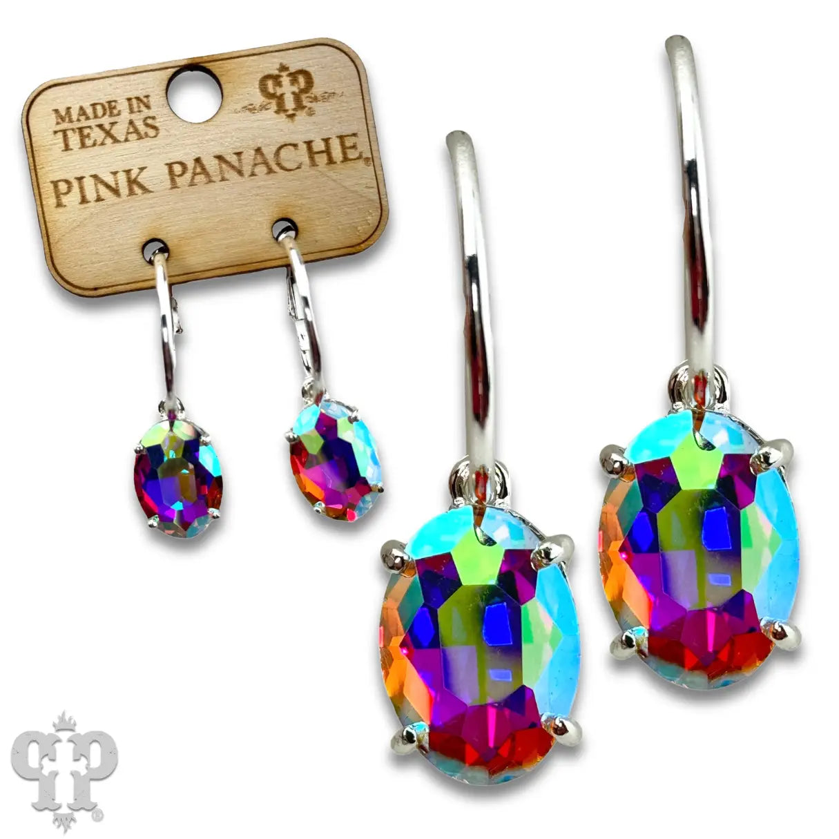Oval Rhinestone Earring On Hoop