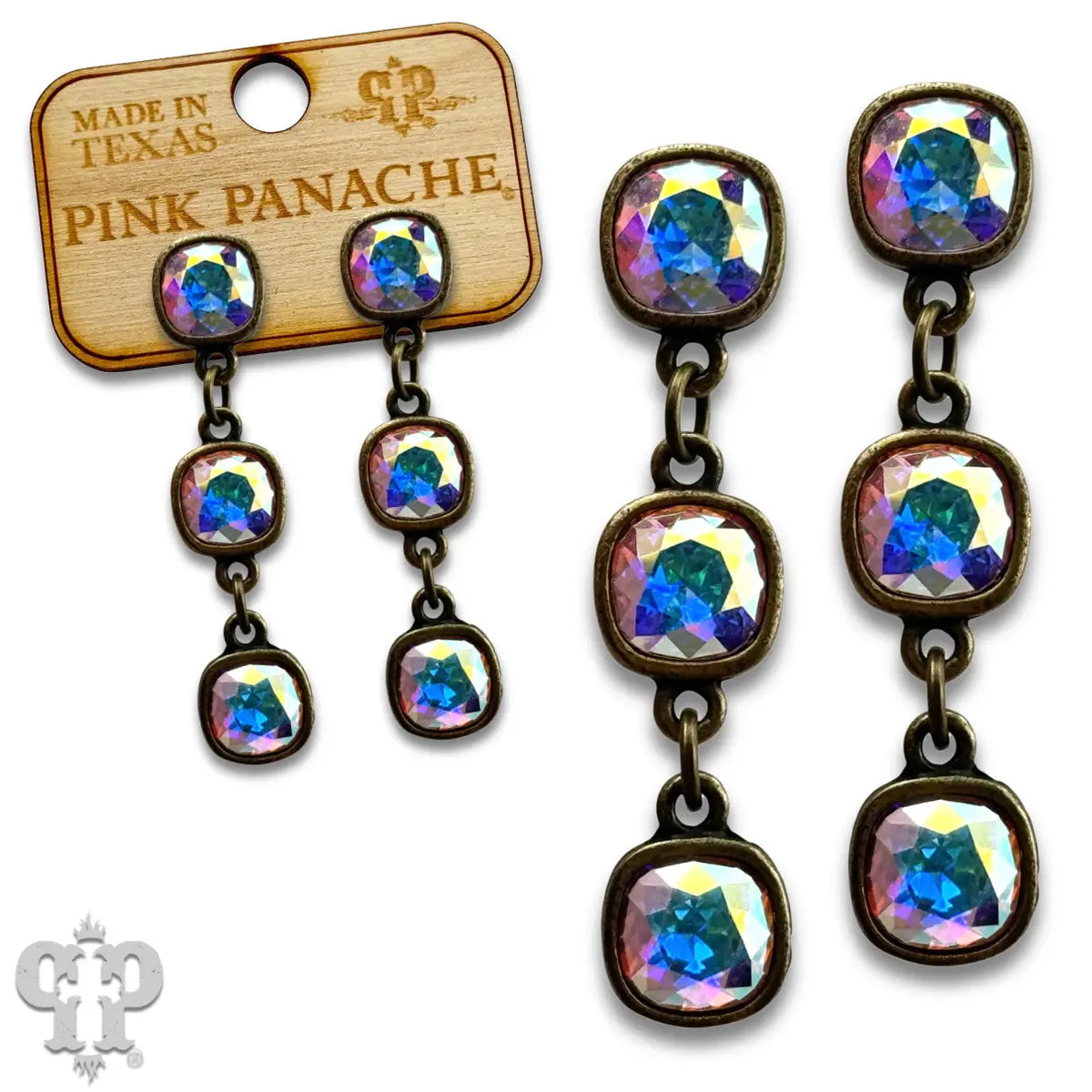 Triple Austrian Crystal Drop Earring