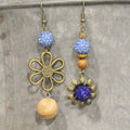 Periwinkle Flower Dangle Earrings