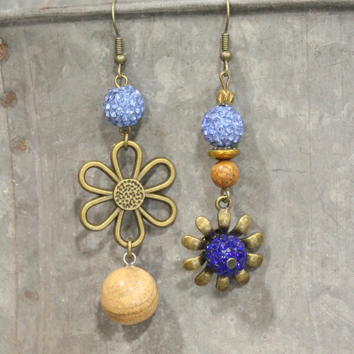 Periwinkle Flower Dangle Earrings