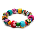 Small Aasha Bracelet - Elastic Square Round Bead Bracelet
