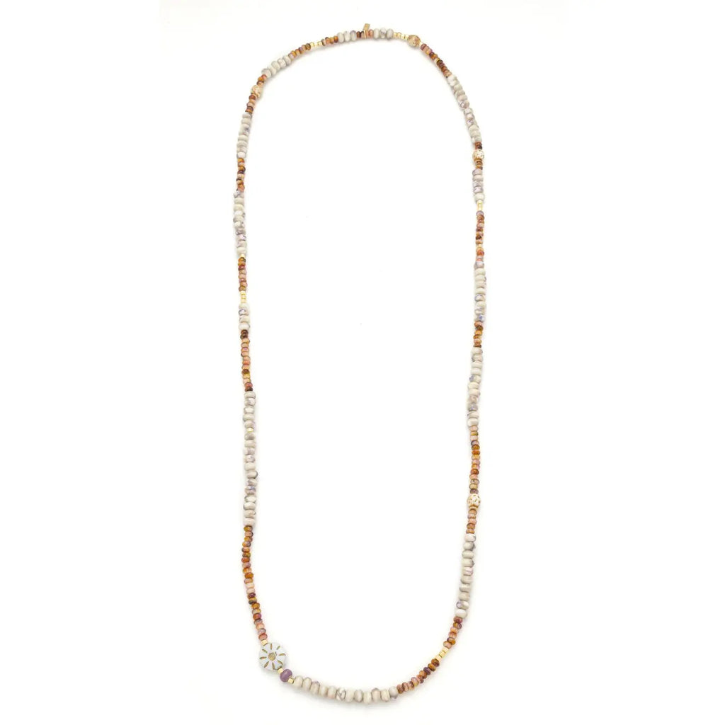 Ceramic Bead Wrap Bracelet/Necklace- Abundance/Sun