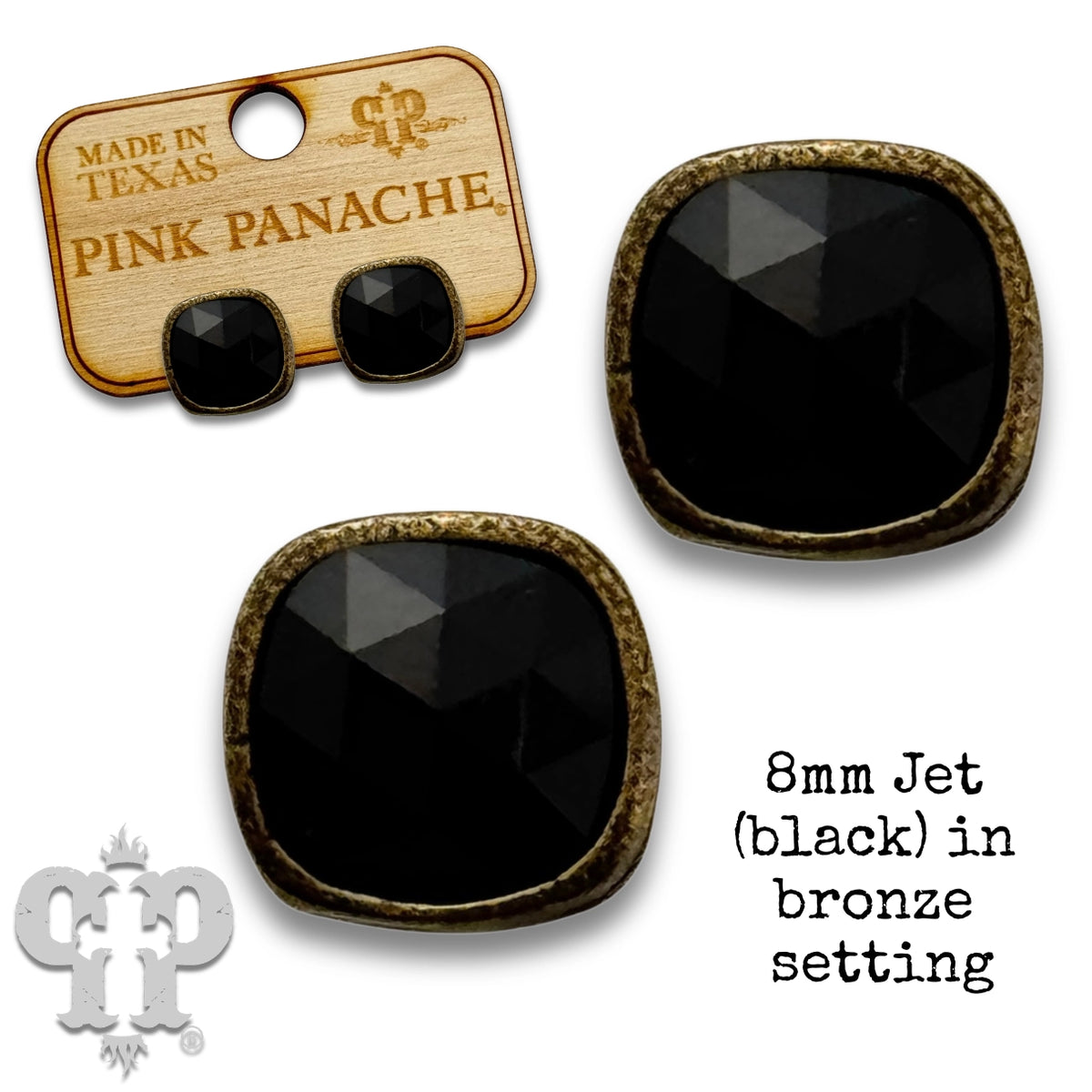 Square Austrian Crystal Post Earrings