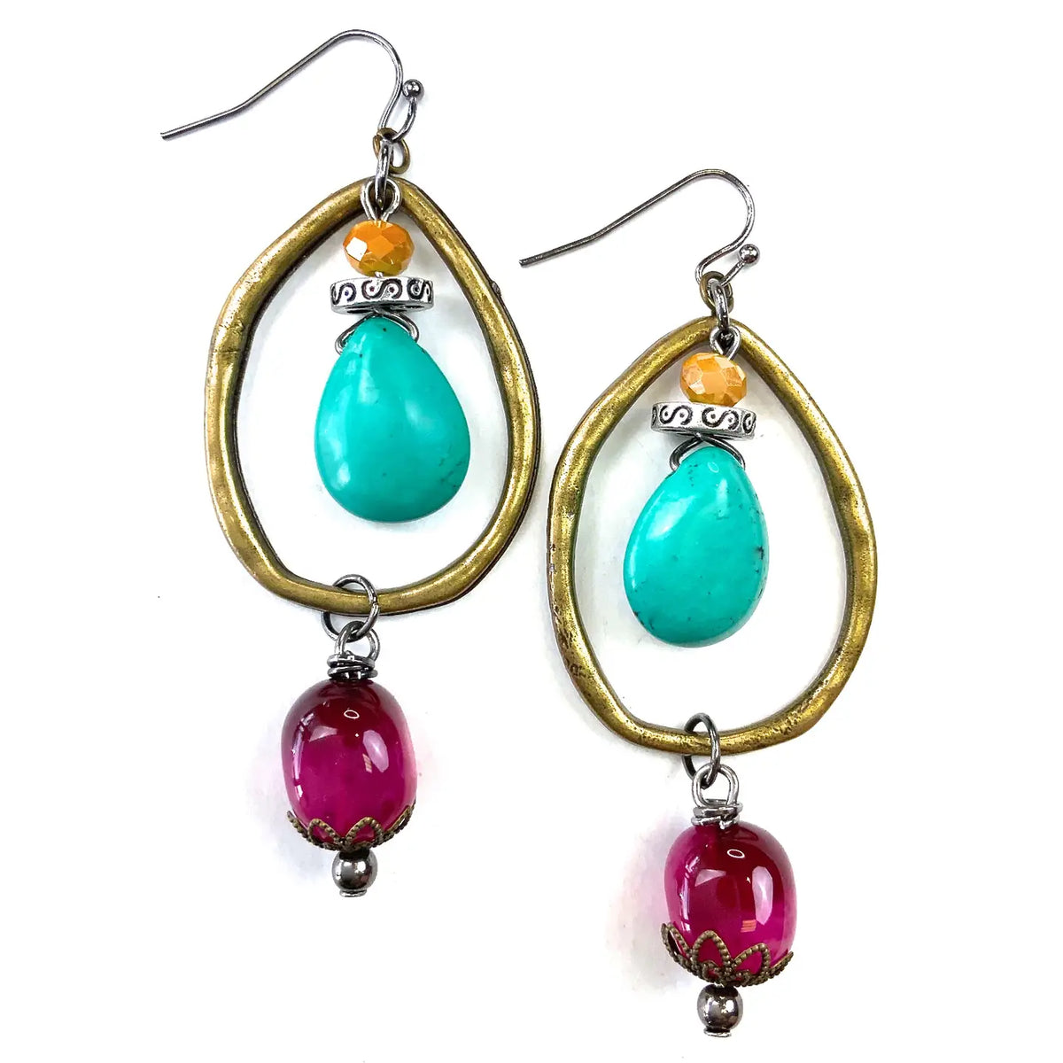 Linear Dangle Teardrop Earrings