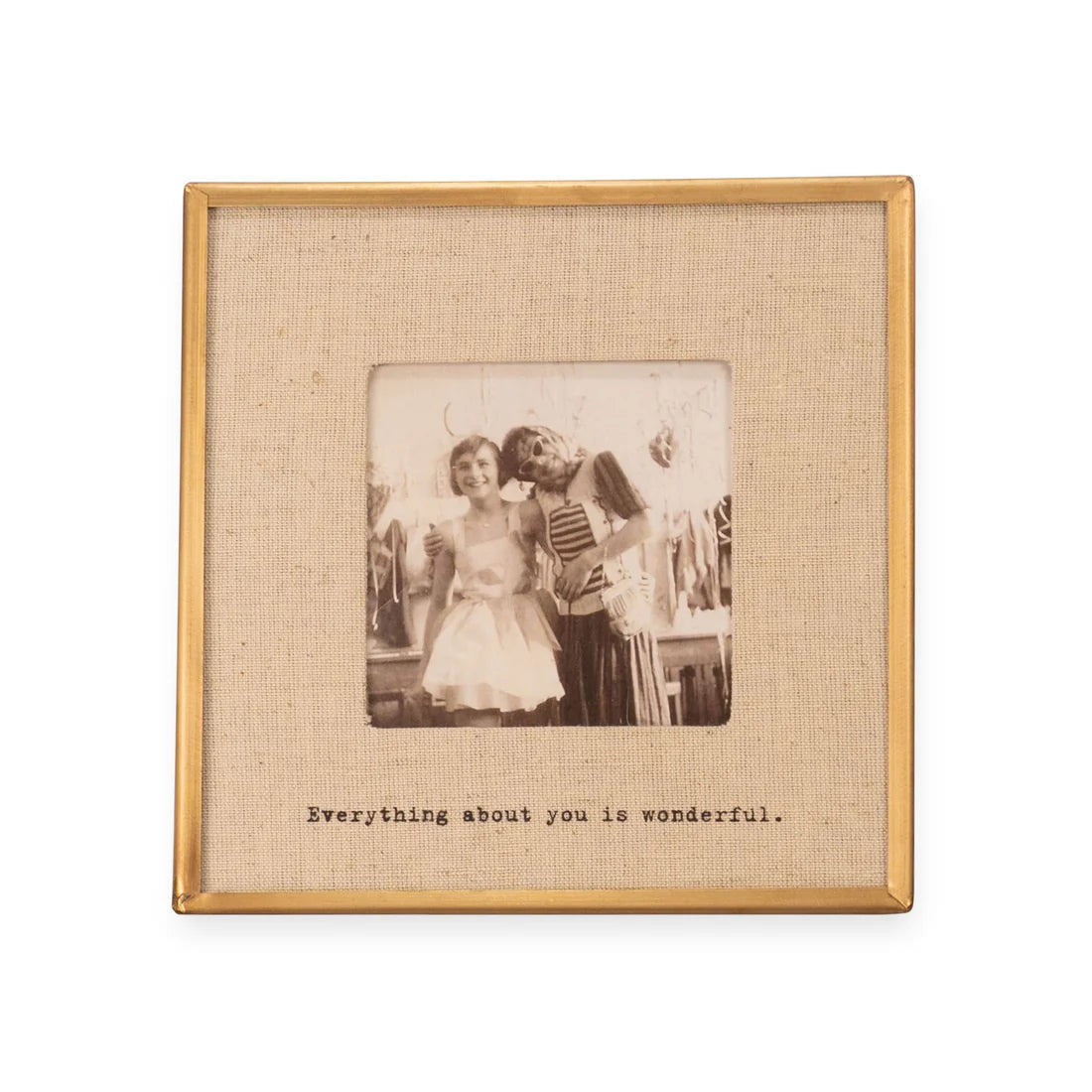 Square Brass Linen Frames