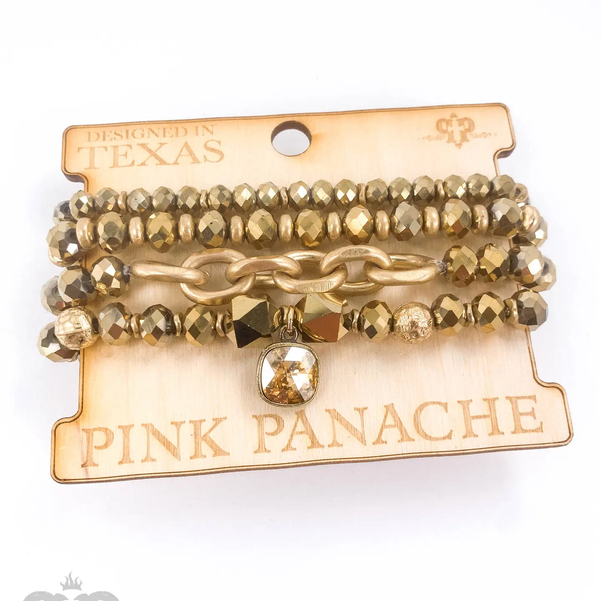 Austrian Crystal and Chain Bracelet Stack