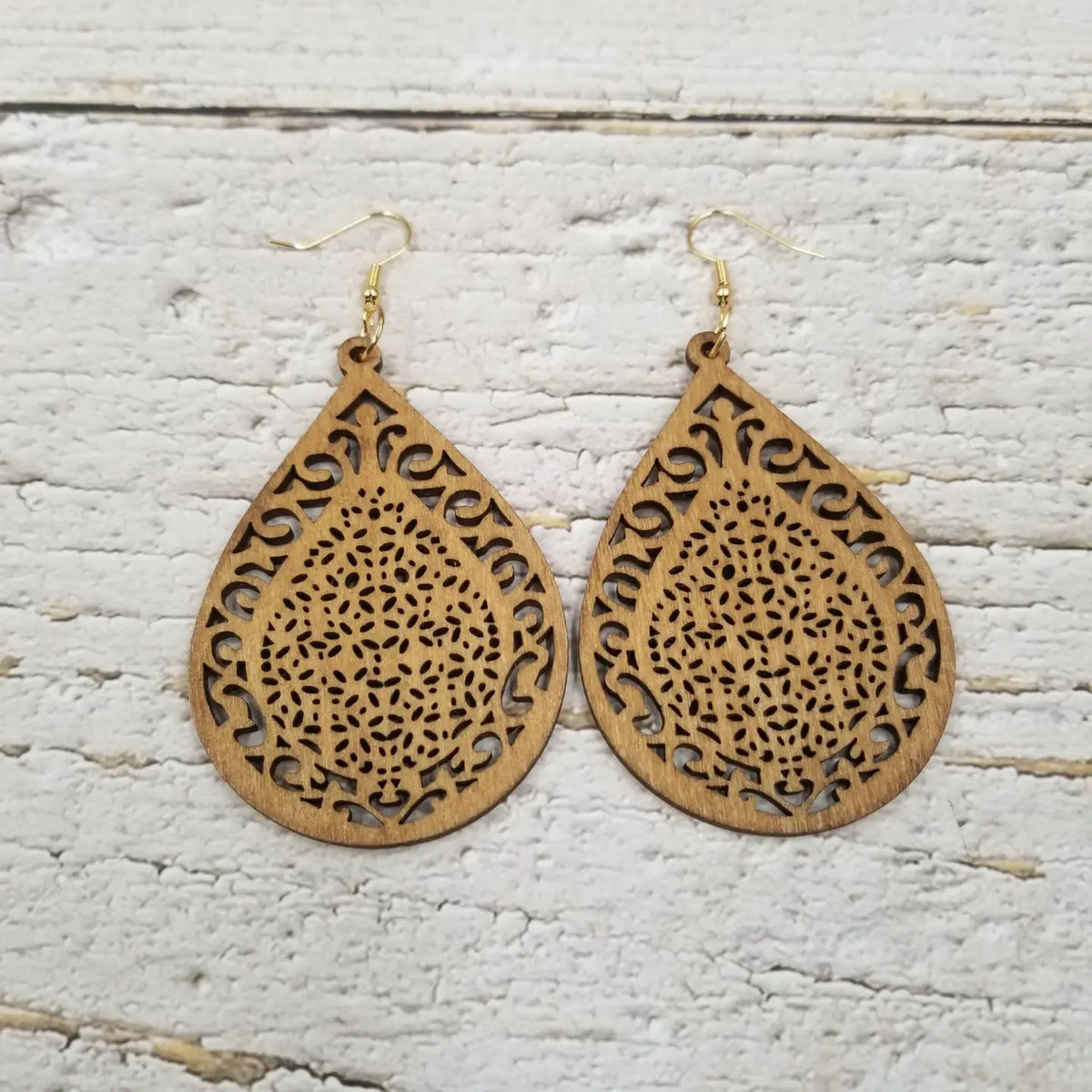 Abstract Boho Drop Wood Earrings