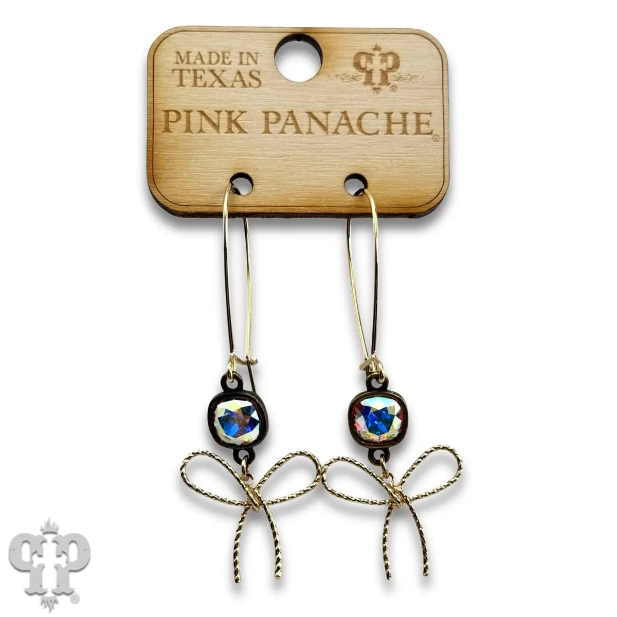 Austrian Crystal Textured Bow Earring