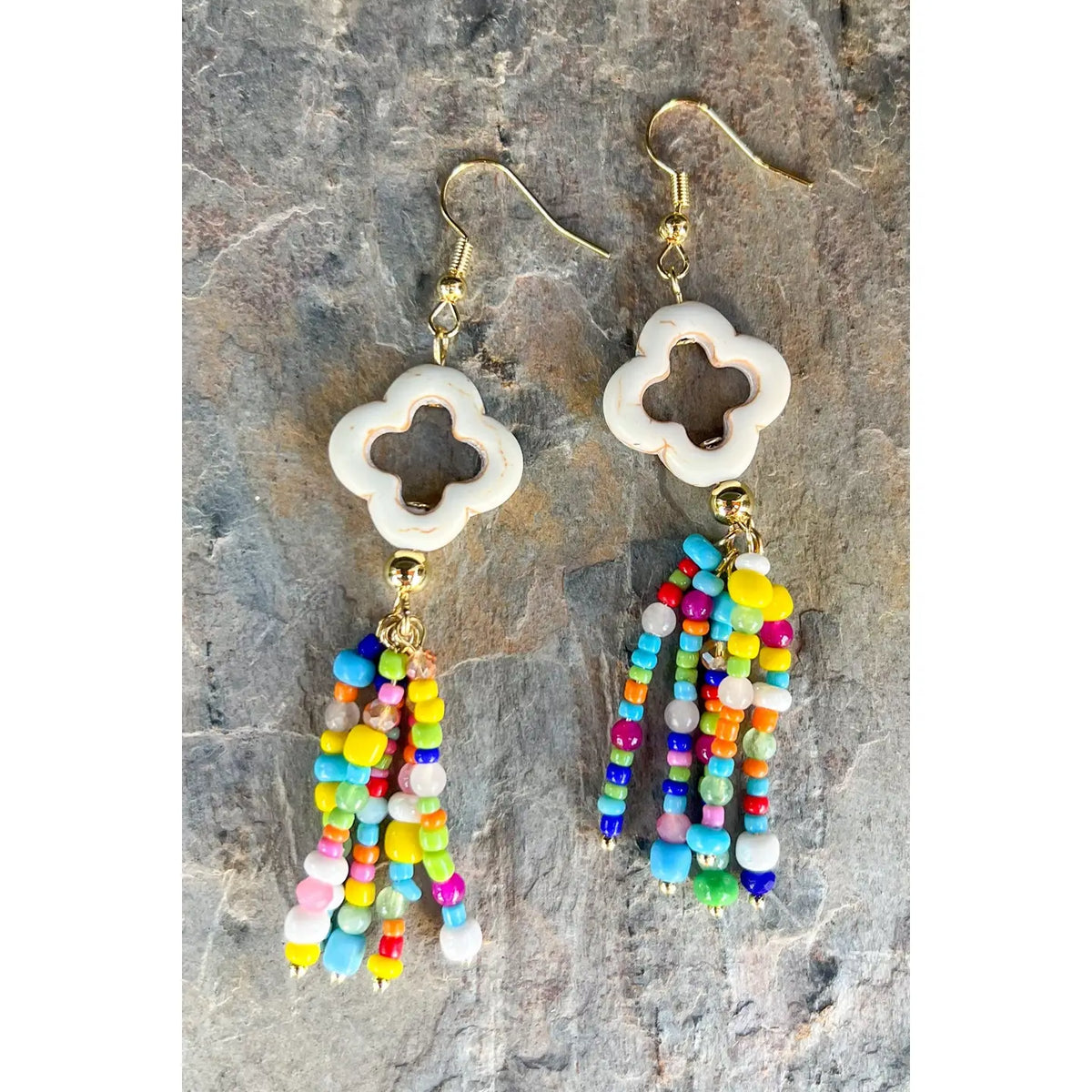Dekoor Beaded Tassel Earrings