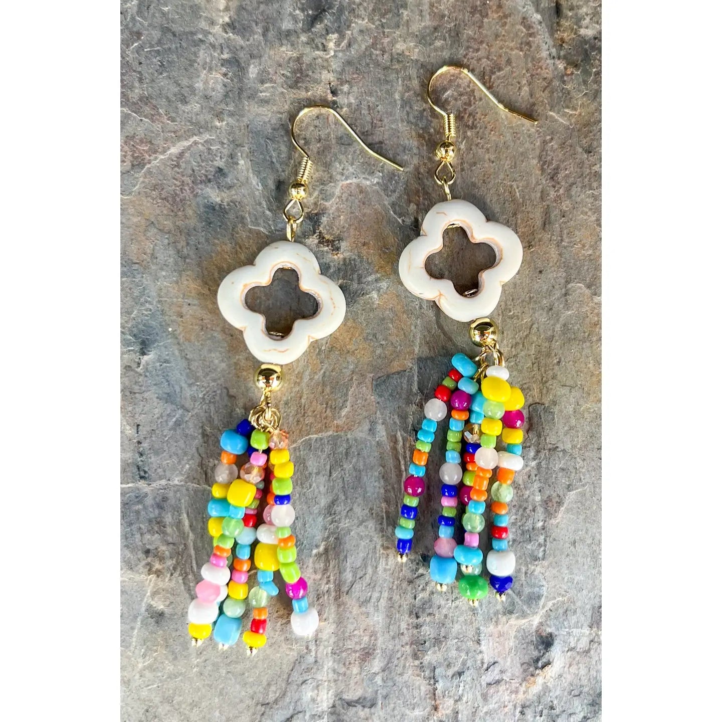 Dekoor Beaded Tassel Earrings