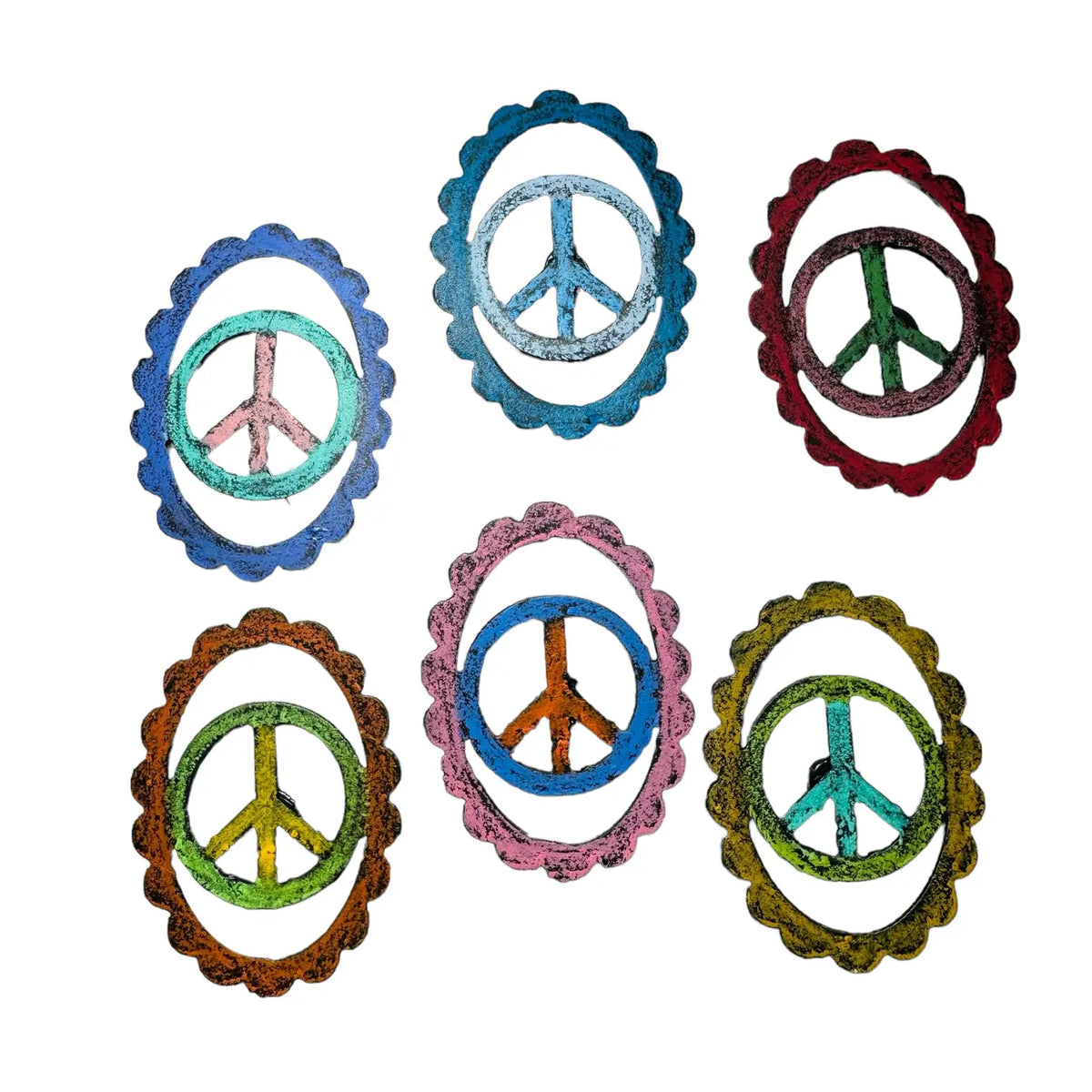 Oval Peace Sign Magnet