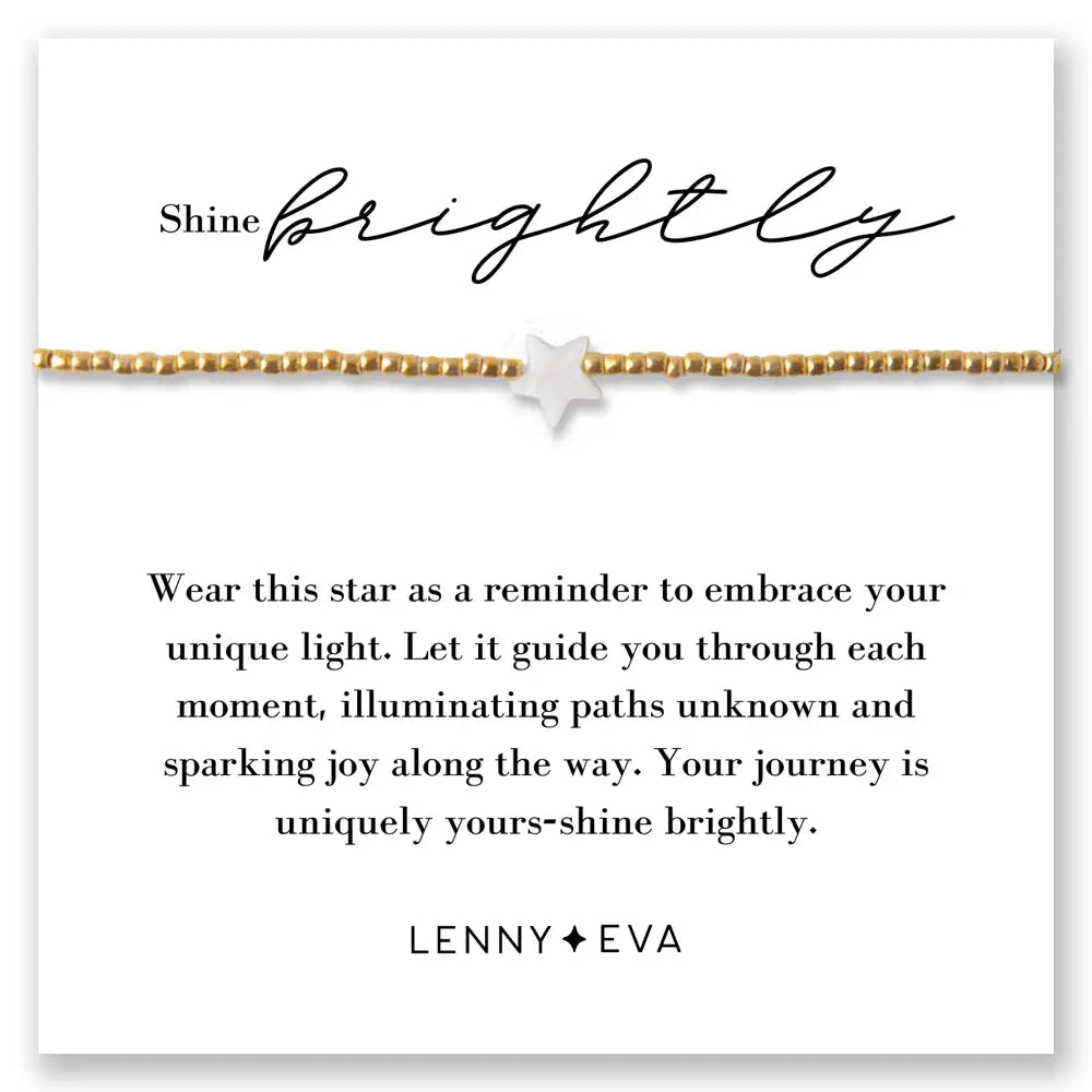 Intentions Star Adjustable Bracelet with Mother of Pearl