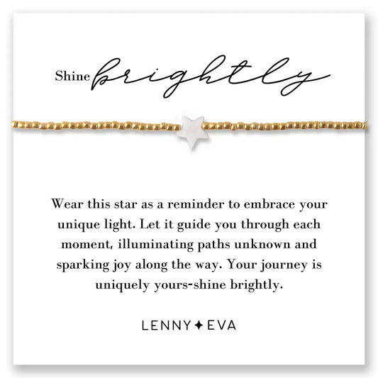 Intentions Star Adjustable Bracelet with Mother of Pearl