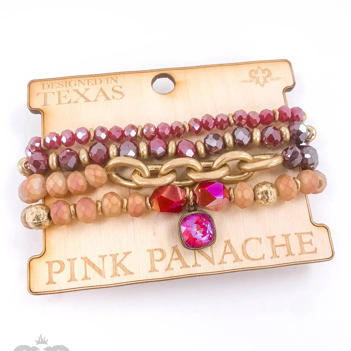 Austrian Crystal and Chain Bracelet Stack