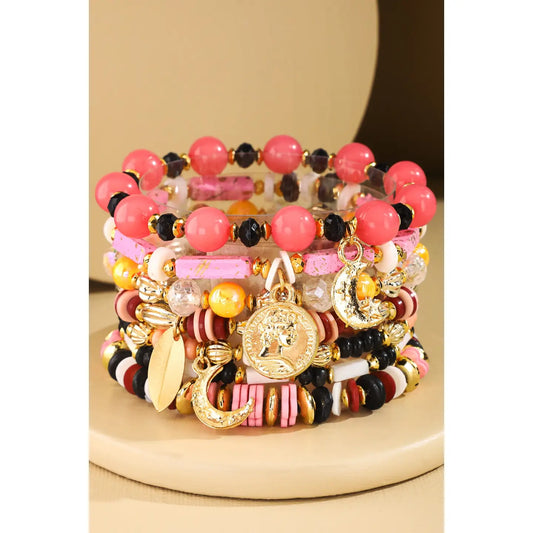Boho Stack & Stretch Charm Bracelet