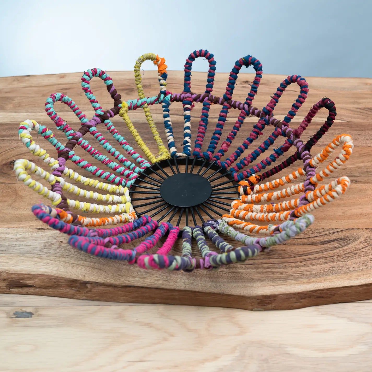 Colored Jute Iron Flower Basket