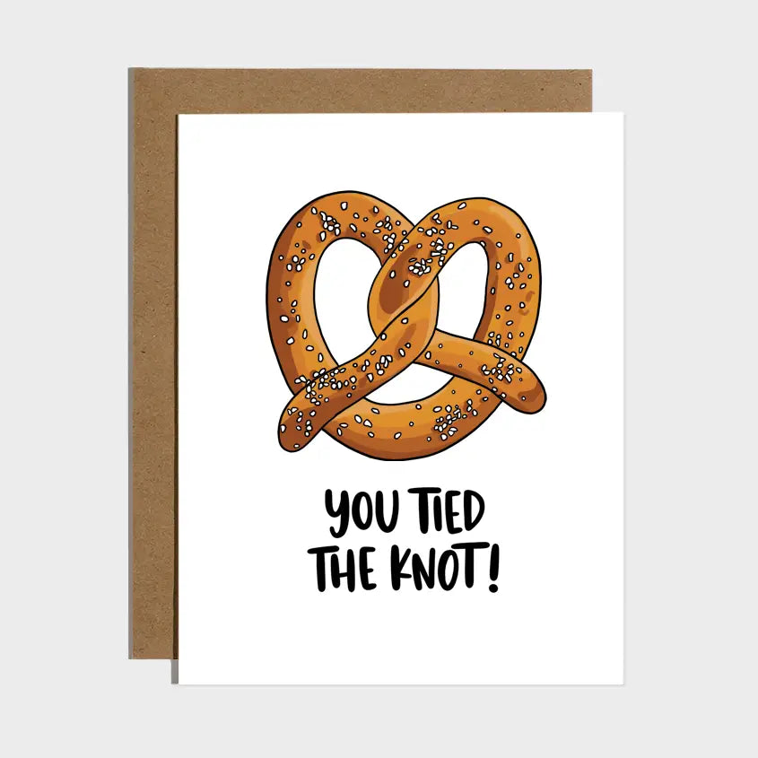 Tied the Knot Pretzel Wedding Card