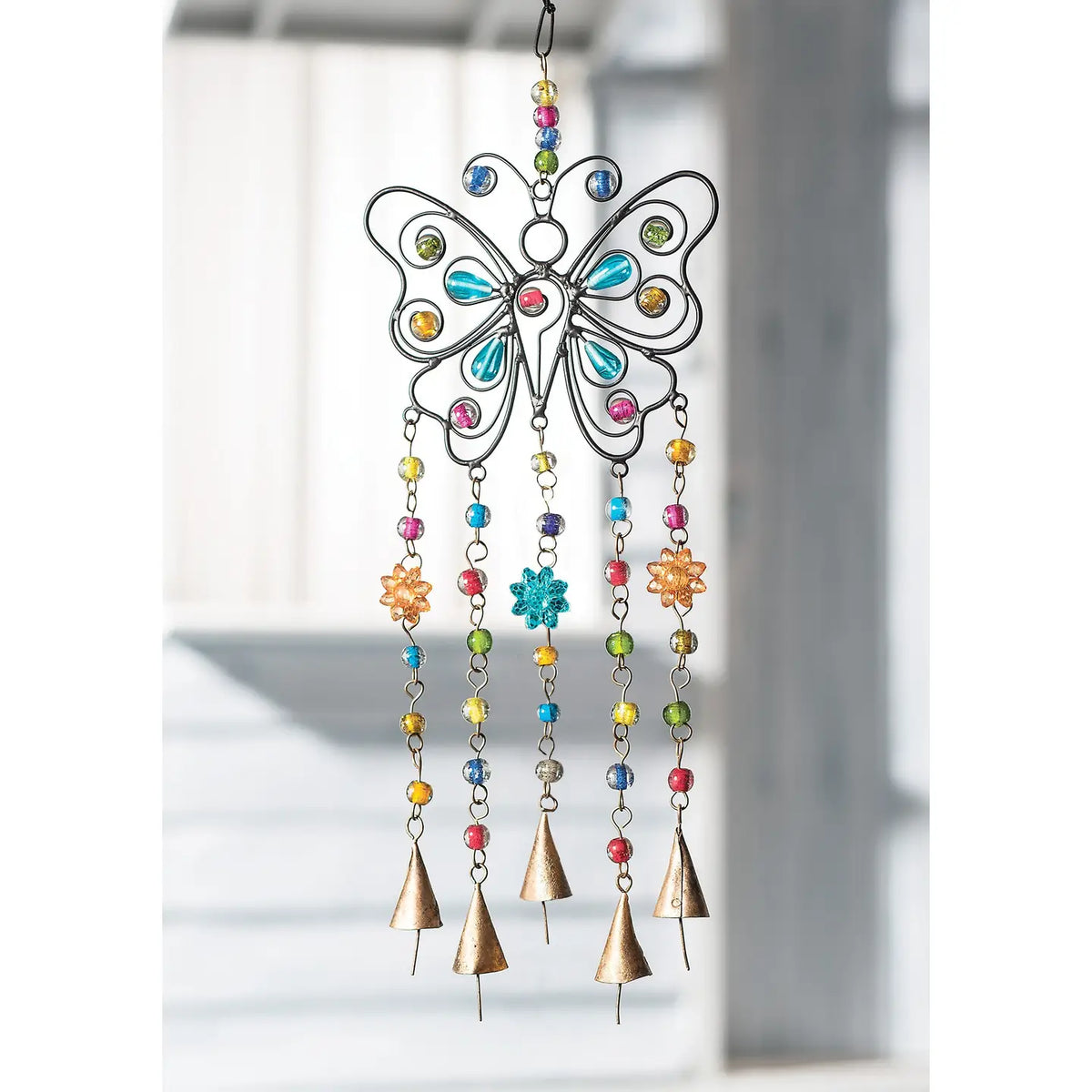 Butterfly Mixed Beads Windchime