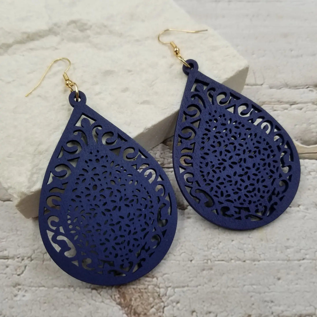Abstract Boho Drop Wood Earrings