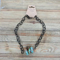 Desert Steel Turquoise Link Necklace