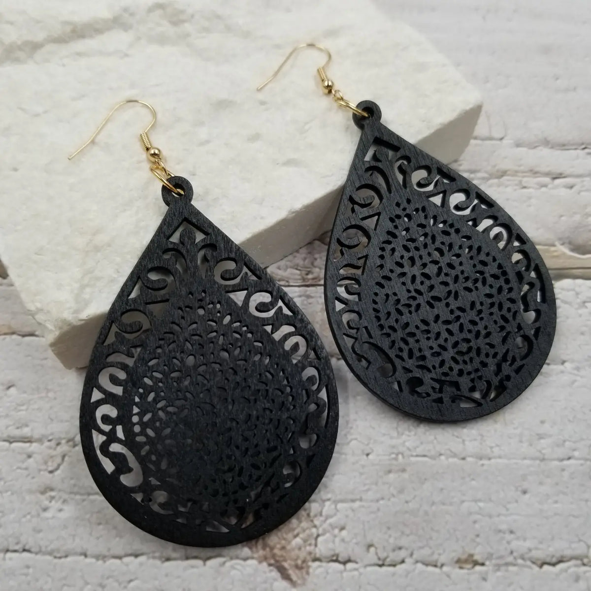 Abstract Boho Drop Wood Earrings
