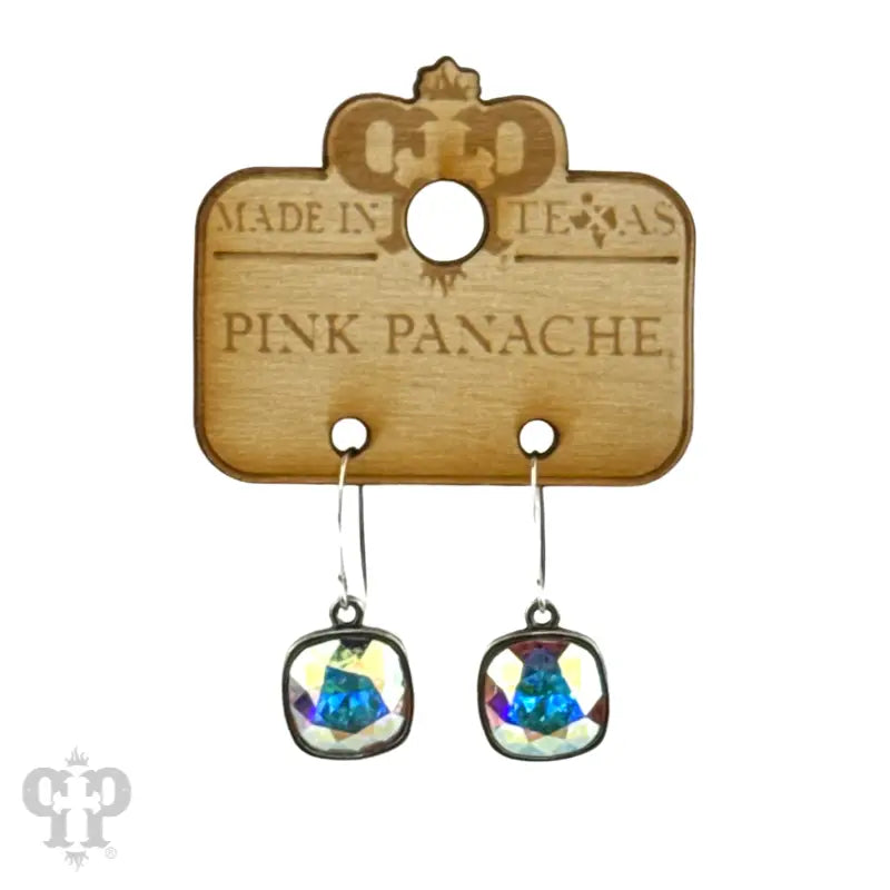 Austrian Square Crystal Hook Earrings