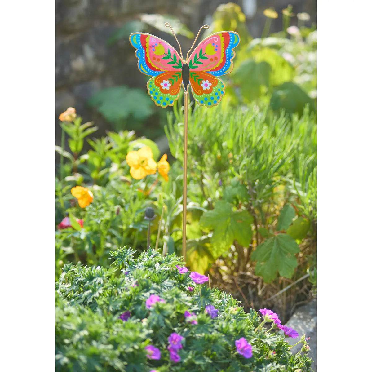 Folk Metal Butterfly Garden Stake