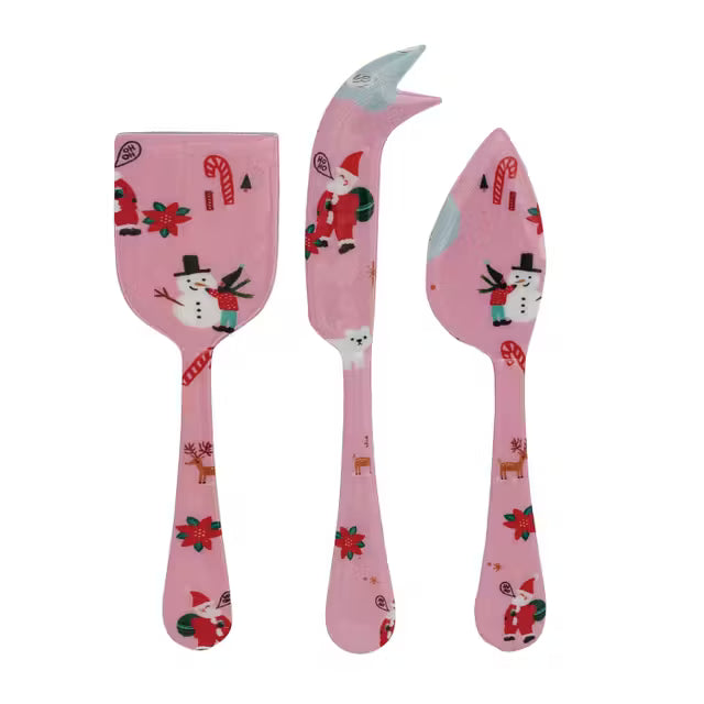 Enameled Stainless Steel Cheese Servers, Set of 3