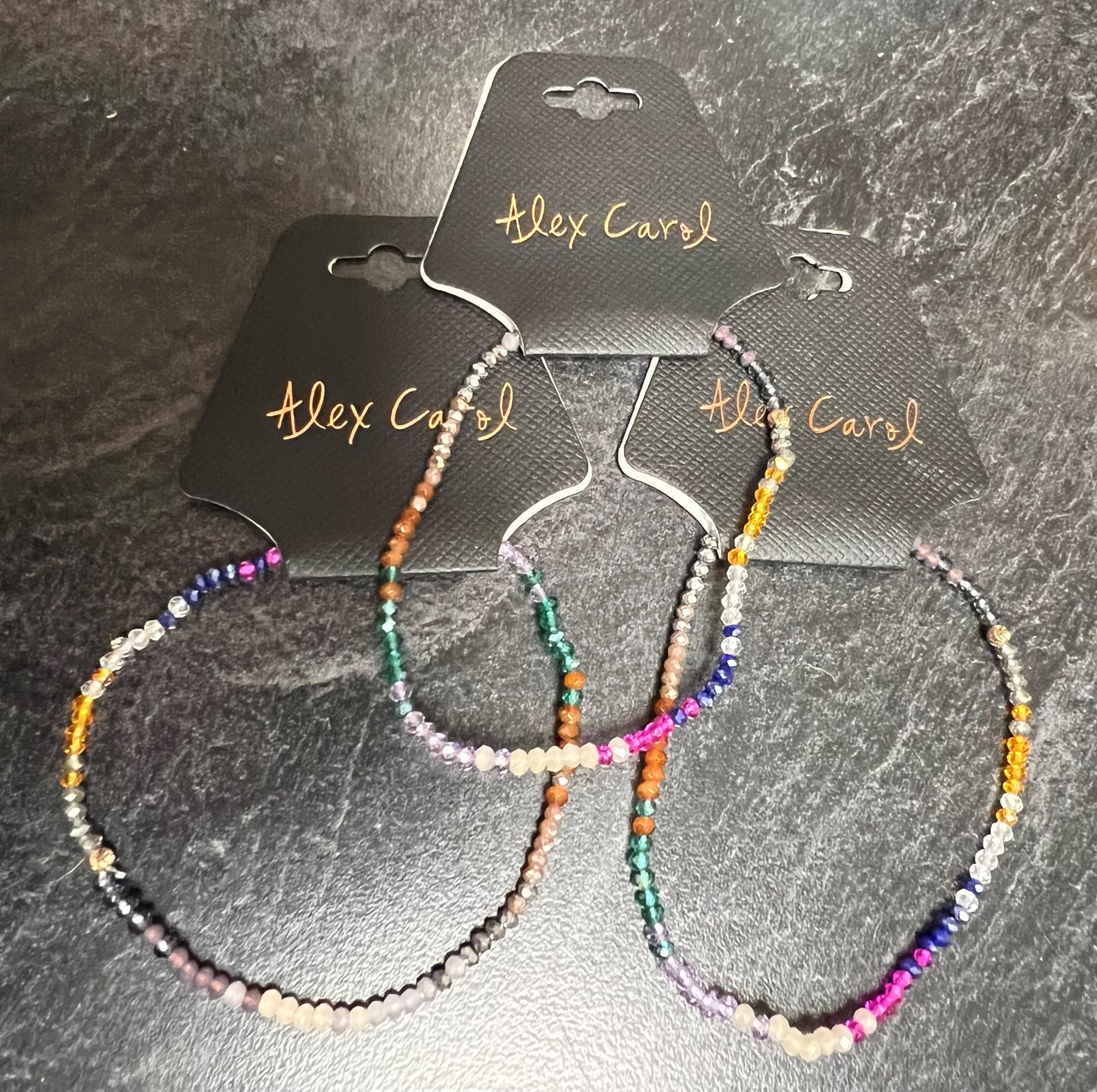 Multi Color Stretch Mini Crystal Bracelets