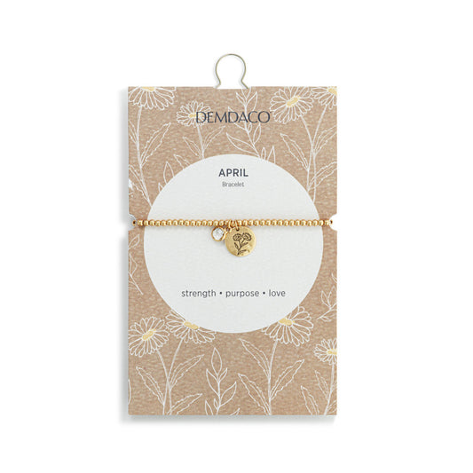 Birthstone Charm Bracelet - April