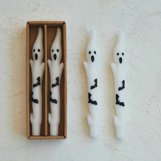 Unscented Ghost & Bats Taper Candles