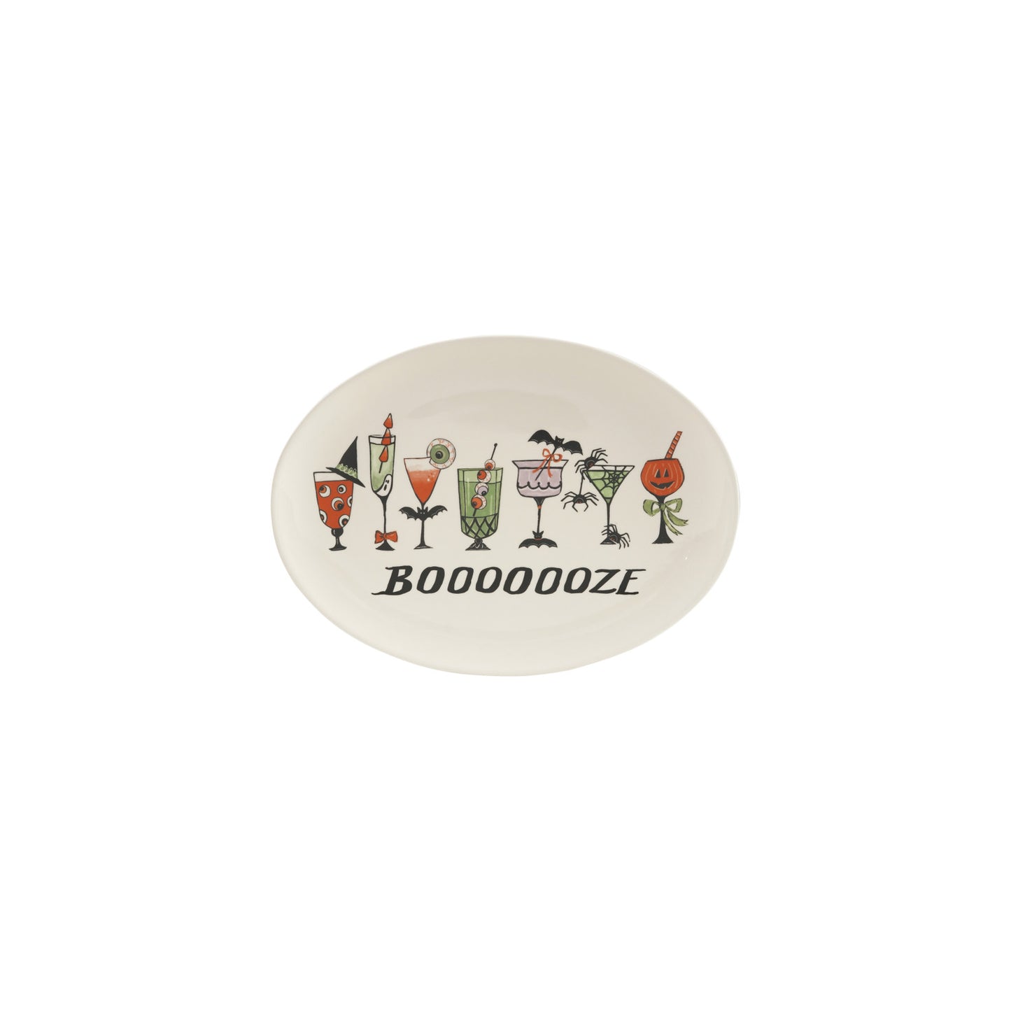 "Booooooze" Stoneware Platter with Halloween Cocktails