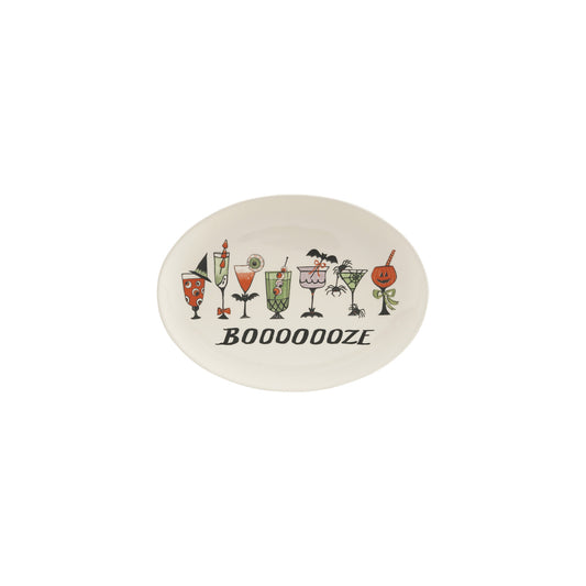 "Booooooze" Stoneware Platter with Halloween Cocktails