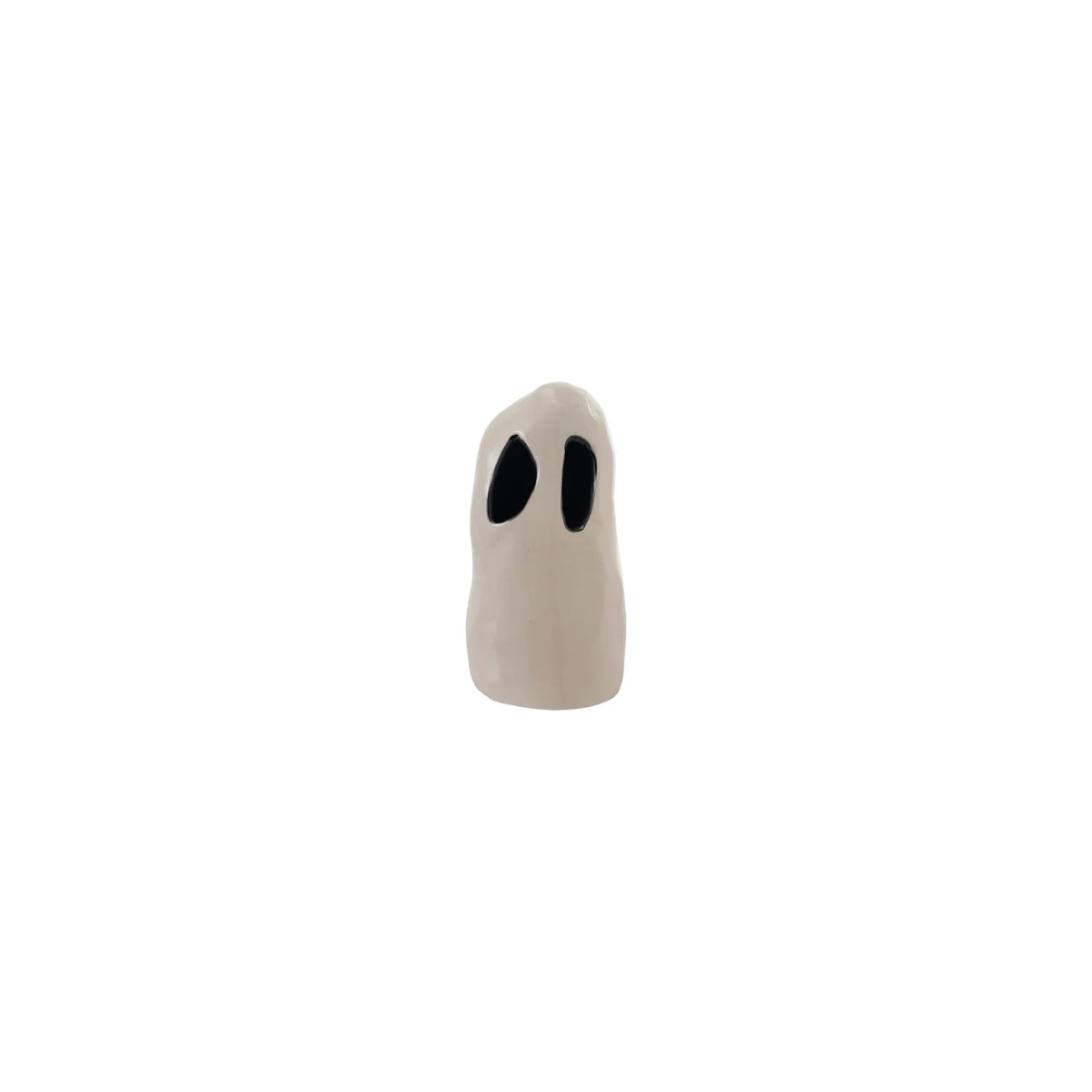 Stoneware Ghost Lantern with Cut-Outs