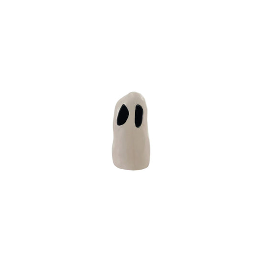 Stoneware Ghost Lantern with Cut-Outs