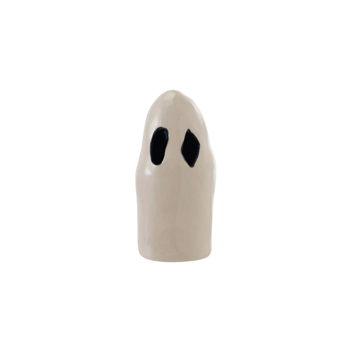 Stoneware Ghost Lantern with Cut-Outs
