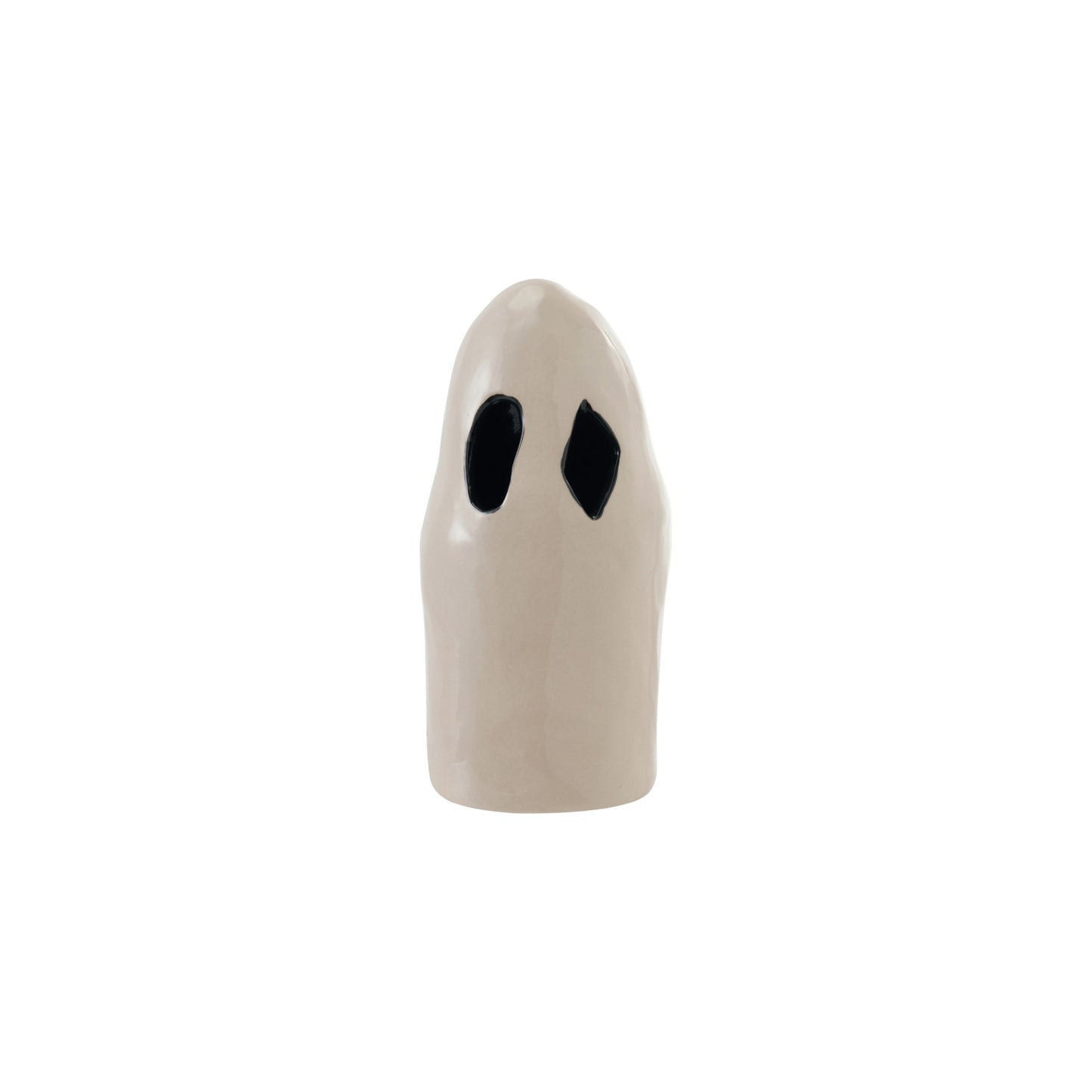 Stoneware Ghost Lantern with Cut-Outs