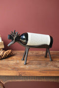 Cast Iron Reindeer Wine Bottle Holder — image 1