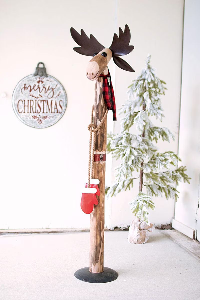 Recycled Wood and Iron Moose — image 1