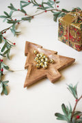 Carved Wooden Christmas Tree Platter — image 1