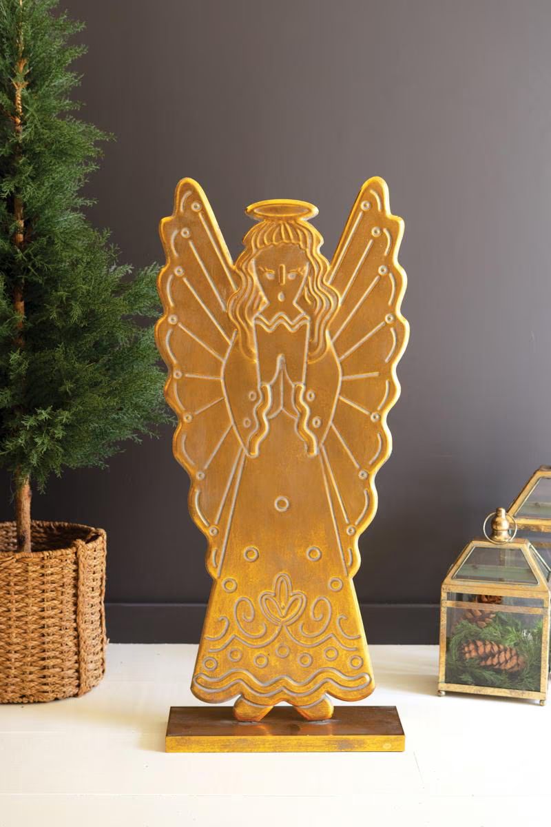 Antique Gold Metal Angel — image 1