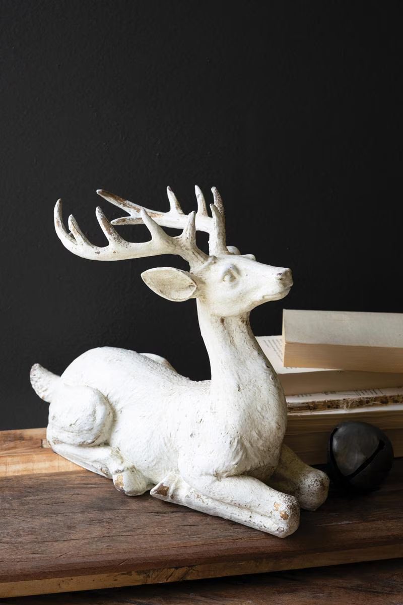Resting Faux Concrete Deer — image 1