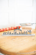 Metal Nativity on a Wooden Stand — image 1