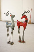 Set of 2 Recycled Iron Deer — image 1